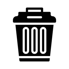 trash bin glyph icon
