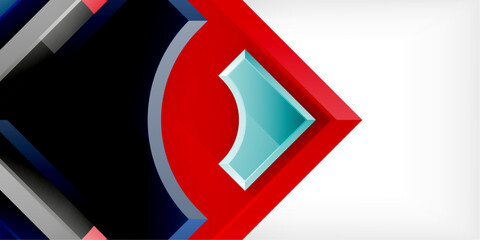 Obraz premium Arrow with round elements. Color geometric shapes background. Vector Illustration For Wallpaper, Banner, Background, Card, Book Illustration, landing page