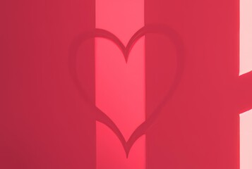 _ A heart-shaped shadow in romantic red and pink tones.