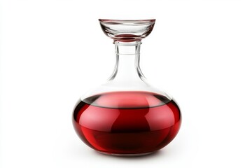 Elegant glass decanter filled with rich red liquid, perfect for serving