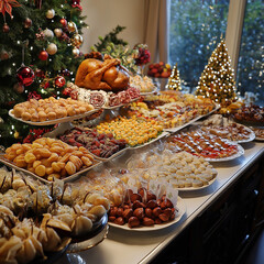 Holidays bring family and friends together with a table spread filled with food  