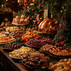 Holidays bring family and friends together with a table spread filled with food  