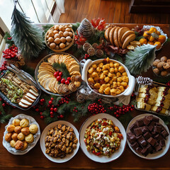 Holidays bring family and friends together with a table spread filled with food  