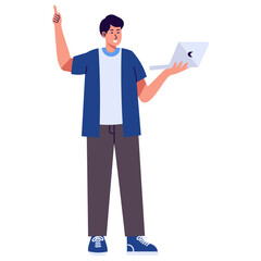 Illustration of People with Technology Devices. Flat Cartoon Vector Character.