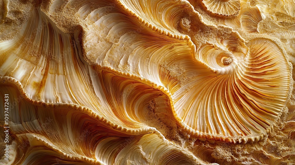 Poster close-up of a shell's intricate pattern and texture