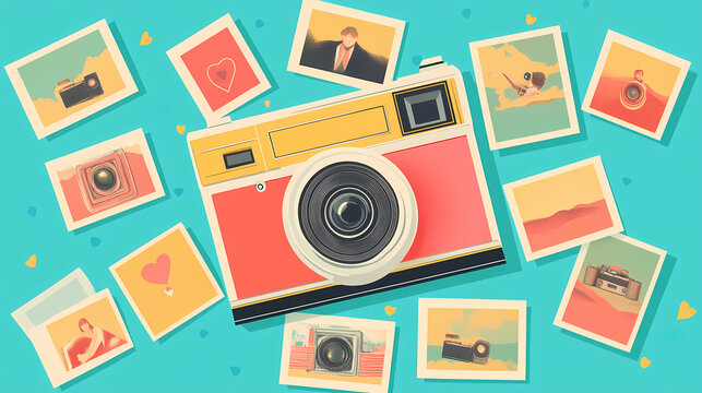 Photo polaroid icon for instant photography and retro style. Retro Polaroid Memories. Illustration