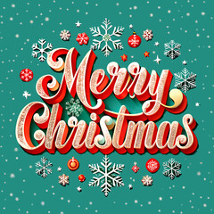 merry Christmas typography vector