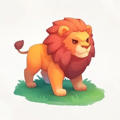 Cartoon lion with vibrant colors