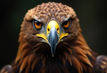 Obraz premium A striking close-up of a majestic golden eagle showcasing its fierce gaze and intricate feather details, This image is ideal for wildlife articles