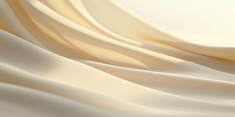 Obraz premium Elegant Draping of Ivory Silk Fabric Stylish Interior Textile Photography Soft Atmosphere Close-up Aesthetic Beauty
