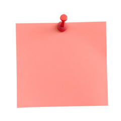 empty sticky note or black paper push pin with thumbtack isolated on transparent background