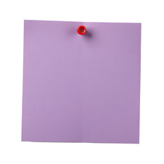 empty sticky note or black paper push pin with thumbtack isolated on transparent background