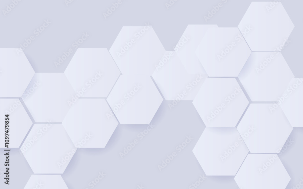 Aufkleber abstract white hexagonal geometric background