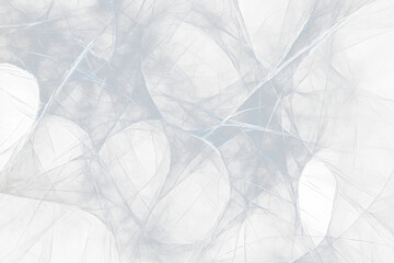Abstract fractal network, white lines on black Transparent Background.
