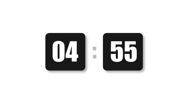 Five Minute Timer. 5 Minute Animation Countdown Timer. Countdown 5 Minutes Animation. 4K Resolution
