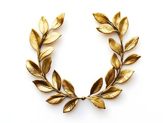 Golden logo frame,Elegant Golden Laurel Wreath Emblem