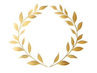 Golden logo frame,Elegant Golden Laurel Wreath Emblem