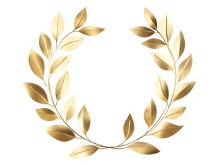 Golden logo frame,Elegant Golden Laurel Wreath Emblem