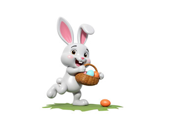 Fototapeta premium easter bunny with egg