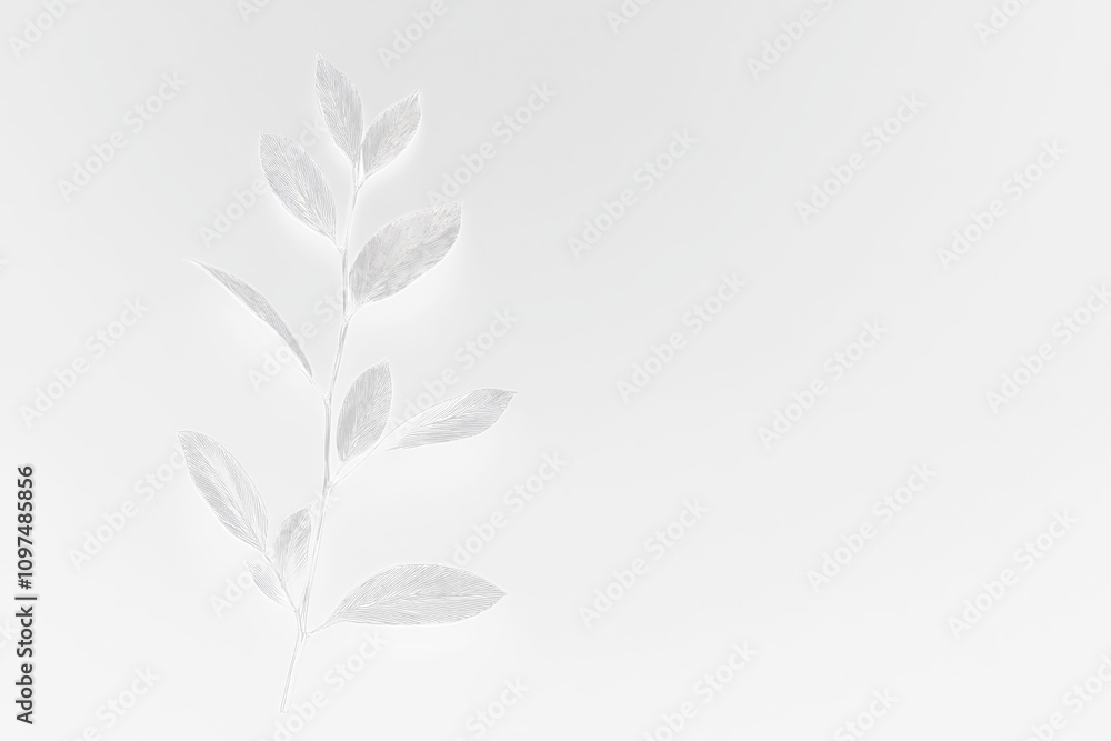 Aufkleber Here's a description for your stock photo

 Monochrome sprig on dark Transparent Background.