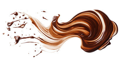 Swirling Sweetness of Melted Chocolate Dessert Art in PNG Format for a Transparent and Clean Display