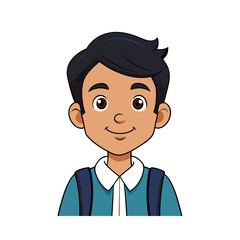 set of funny cartoon student 