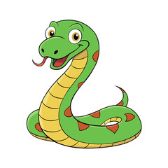 snake cartoon vector on white 