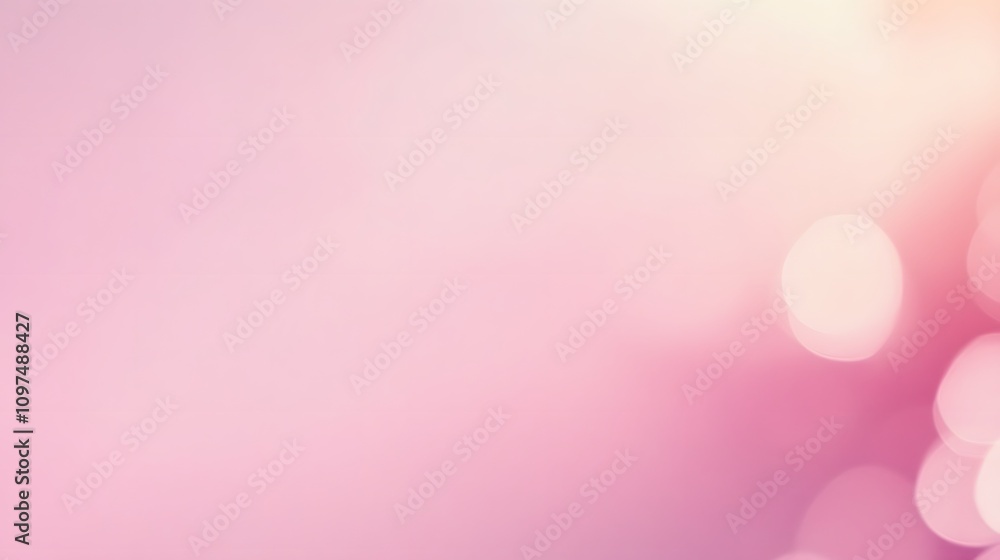 Poster a soft pink gradient background with blurred bokeh effects, creating a dreamy atmosphere.