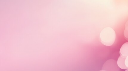 A soft pink gradient background with blurred bokeh effects, creating a dreamy atmosphere.