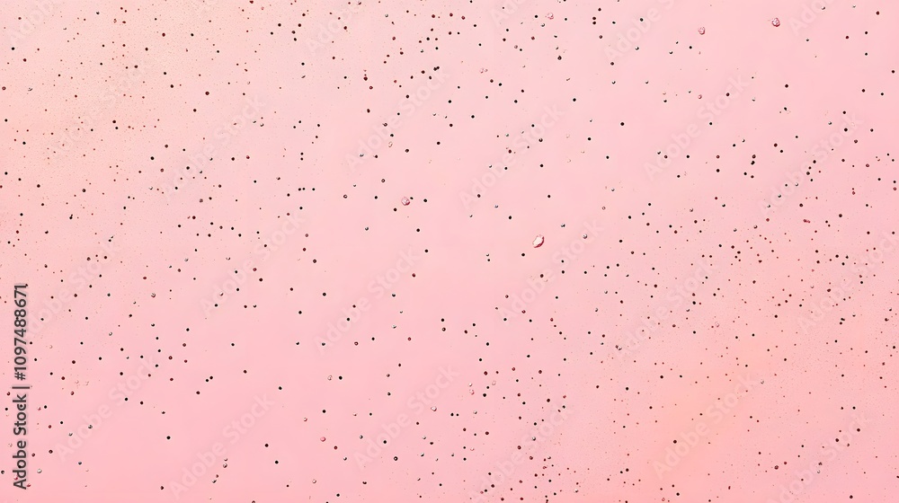 Poster a soft pink background with scattered droplets, creating a textured and dreamy effect.