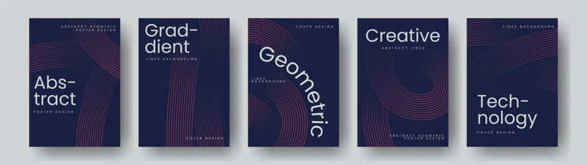 Abstract gardient lines cover or poster, technology design