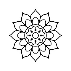 lotus flower isolated on white mandala vector