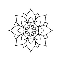 mandala  lotus flower isolated on white background