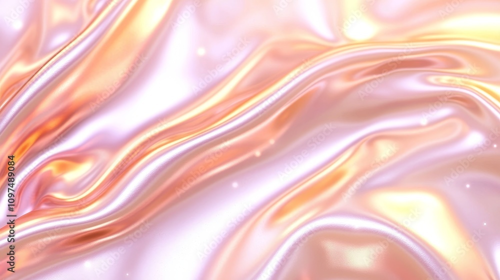 Poster dynamic abstract background with shimmering waves of fluid texture in soft pastel hues