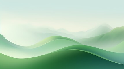 Obraz premium Digital technology Green and white curved mountain illustration poster background