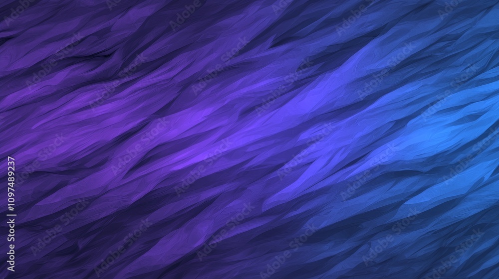 Poster fluid holographic gradient transition with smooth waves in deep purple and blue tones for creative b