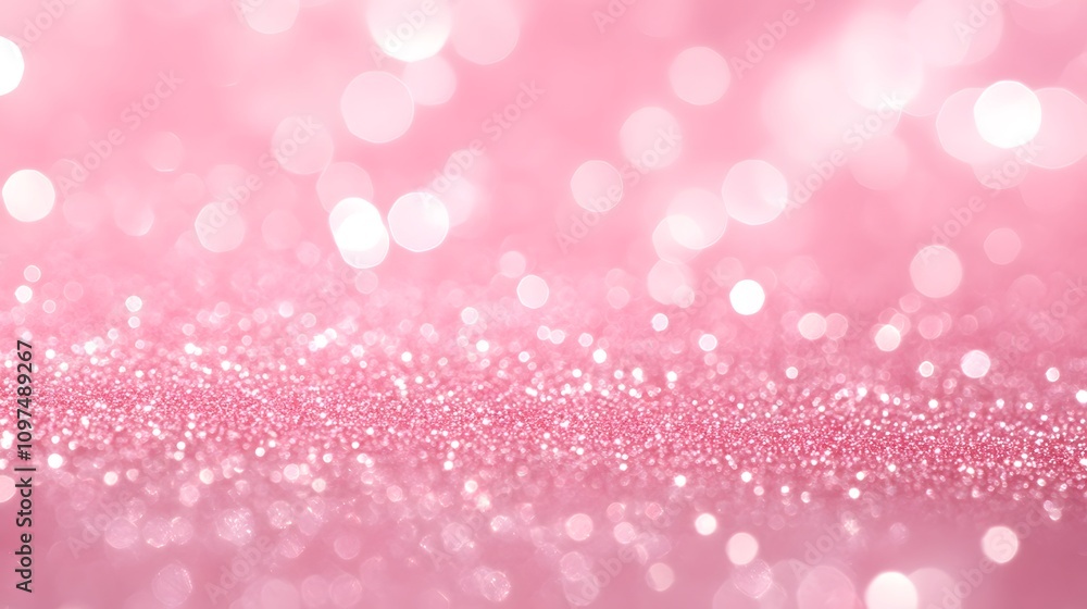 Aufkleber a soft pink background with sparkling bokeh effects, ideal for design and decoration.