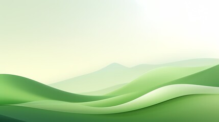 Obraz premium Digital technology Green and white curved mountain illustration poster background