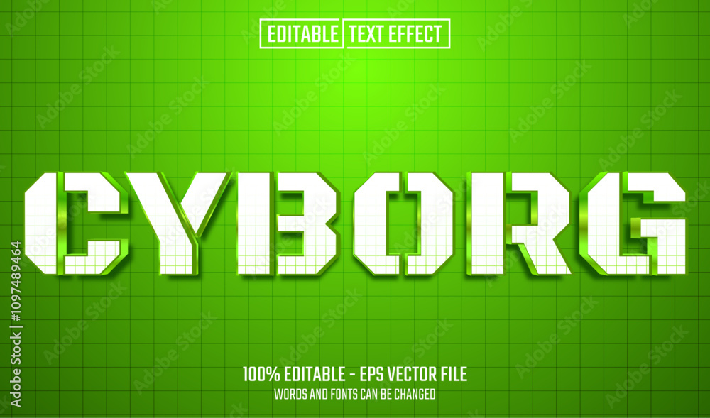 Poster cyborg editable text effect