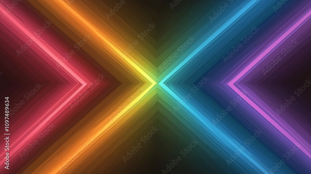Poster dynamic high energy abstract design with shimmering colors and sparking light effects in vivid hues