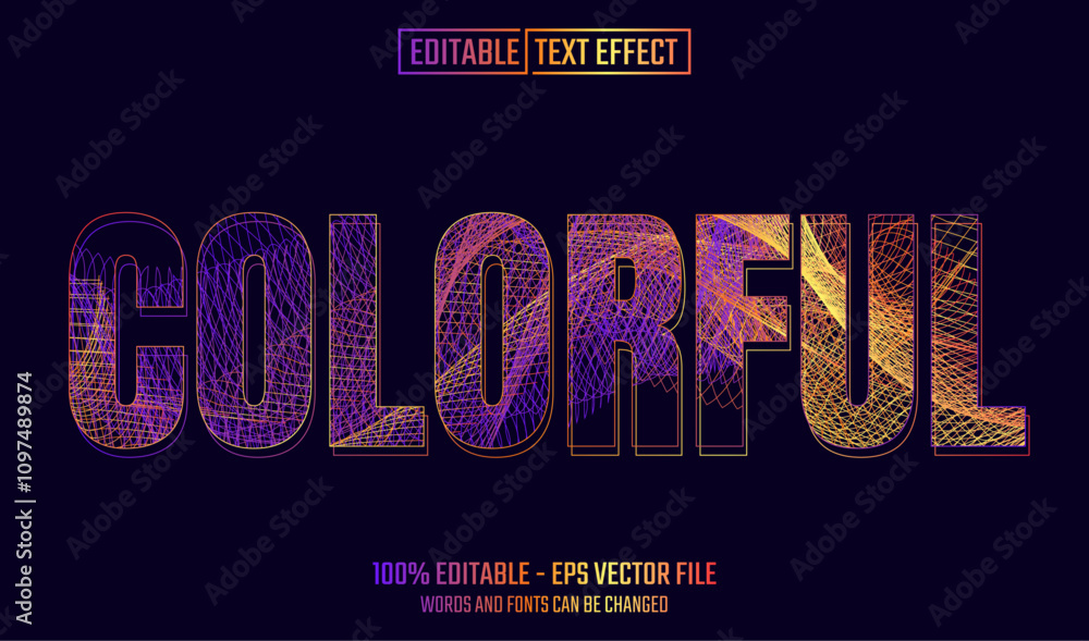 Canvas Prints colorful editable text effect