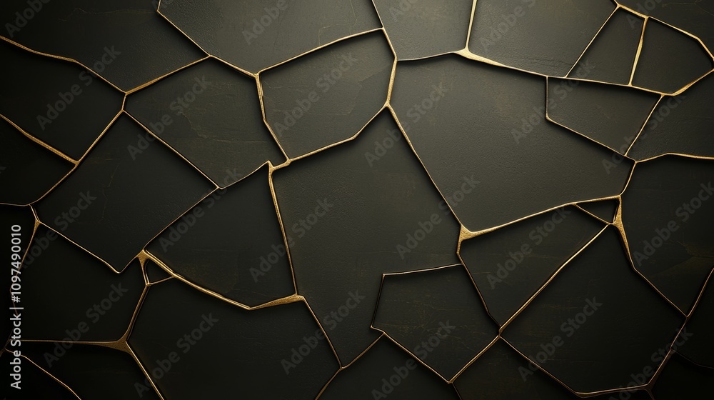 Poster modern abstract design with intersecting gold lines on dark background for elegant wall art and inte