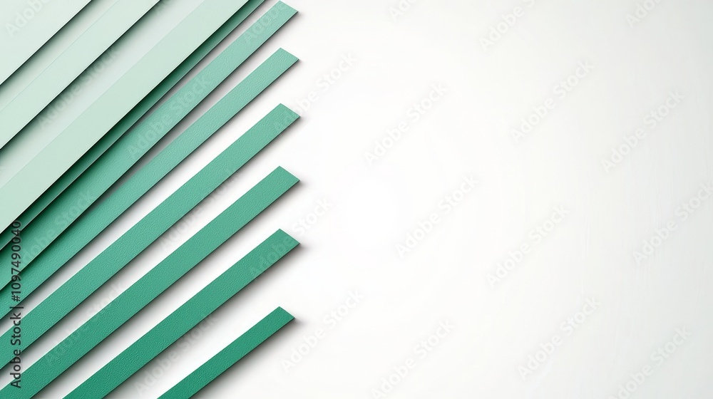Poster modern abstract design with intersecting gradients in shades of green for creative backgrounds and v