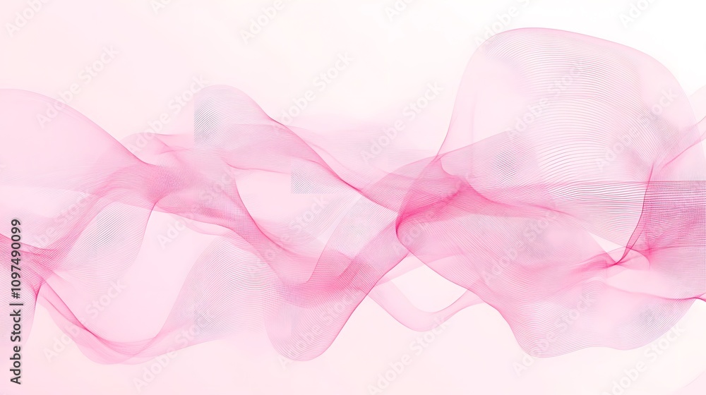Aufkleber a soft, flowing wave of translucent pink fabric creating a serene, abstract visual effect.