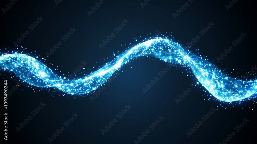 Poster sleek digital mesh design with glowing gradient waves in a dark background for modern visual project