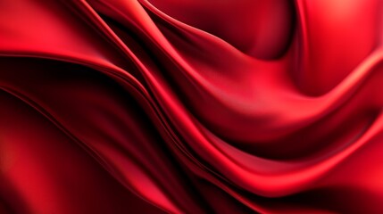 Obraz premium Abstract Red Flowing Background With Wavy Liquid Texture and Glossy Shiny Finish