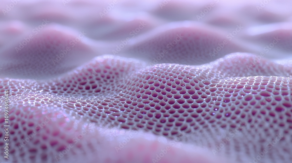Poster abstract digital ribbons with holographic gradient creating a soft and fluid surface texture in a sm