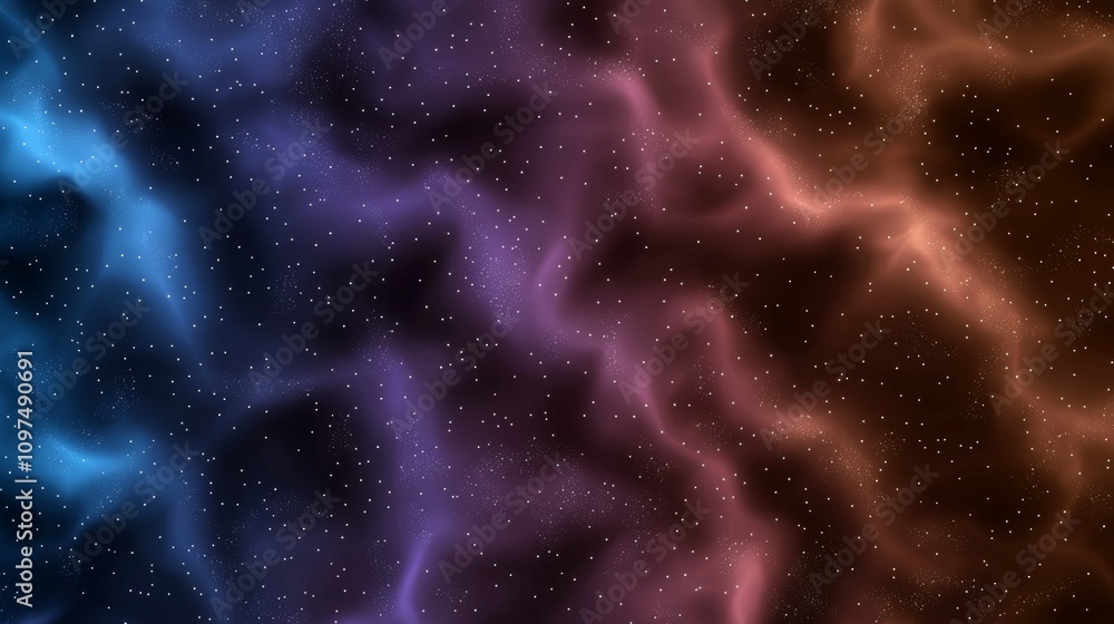 Poster abstract digital waves with holographic gradient and cosmic background for creative projects and vis