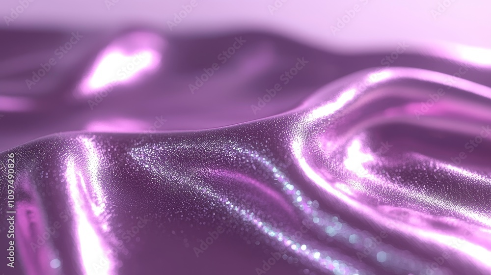 Poster Abstract Holographic Patterns Morphing in Soft Shades of Purple with a Glossy Texture and Shimmering Light Reflections