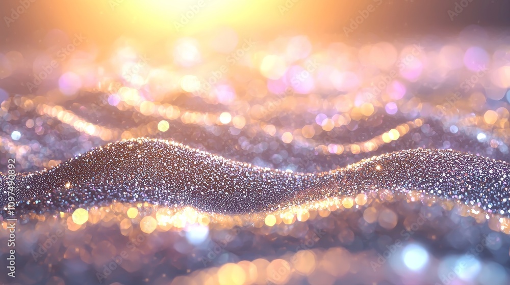 Poster vibrant abstract digital wave with colorful gradient and sparkling effect in background